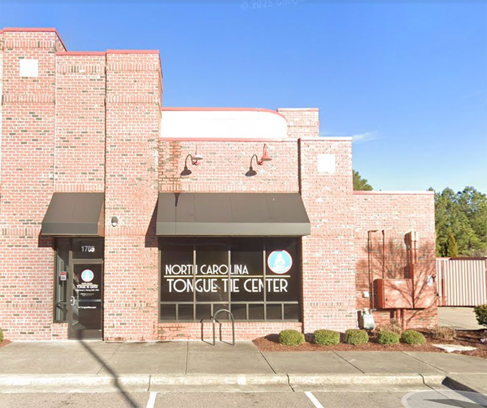 The exterior of the NC Tongue Tie Center building.